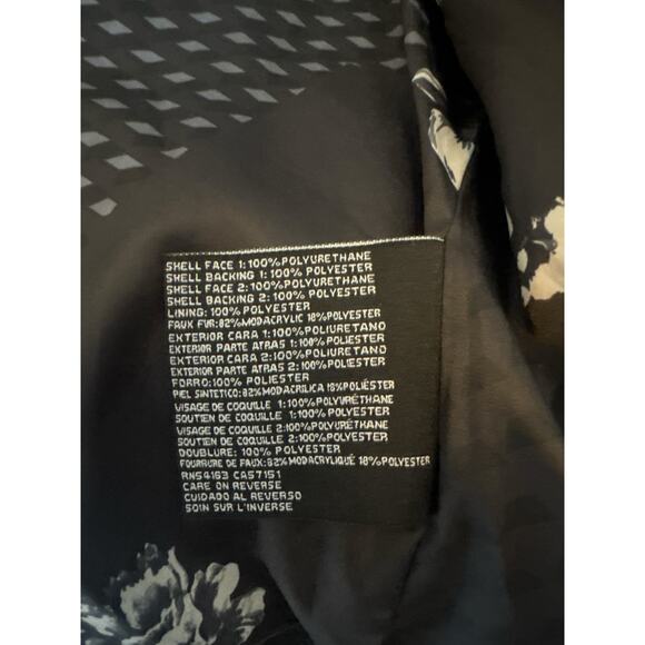 Guess Moto Jacket | Black Zip Front Biker Style with Lace Up Sleeves | Size M - Picture 11 of 11